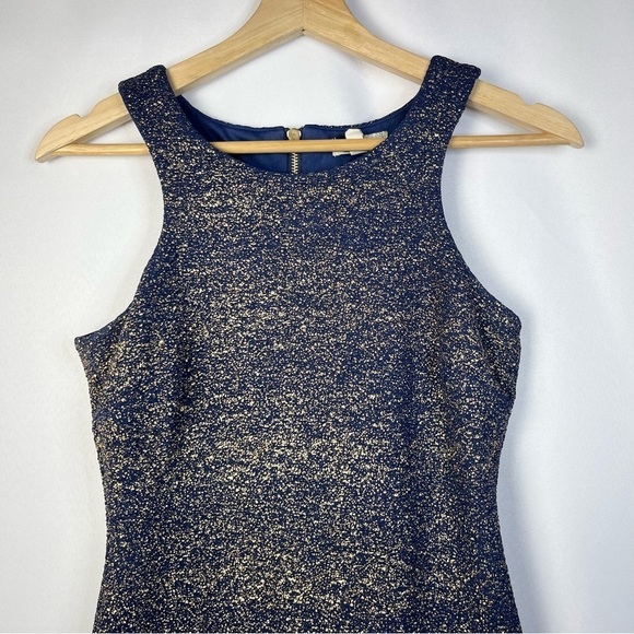Speechless Navy Blue & Gold Glitter Bodycon Mini Dress 5/S - Picture 3 of 4
